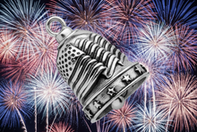 Load image into Gallery viewer, Large U.S.A. Flag Motorcycle Ride Bell® Biker Bell Stainless Steel RB9L
