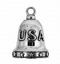 Load image into Gallery viewer, Large U.S.A. Flag Motorcycle Ride Bell® Biker Bell Stainless Steel RB9L