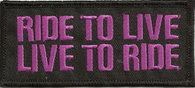 Load image into Gallery viewer, RIDE TO LIVE LIVE TO RIDE Biker Patch Available in 3 Colors image 3