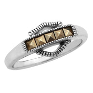 Harley-Davidson® Egyptian Marcasite Bar & Shield Logo Ladies Ring Sizes 5-10 HDR0384 image 1
