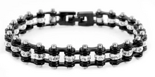 Load image into Gallery viewer, Women&#39;s Jewelry Motorcycle Bike Chain Tennis Bracelet Stainless Steel Black SB100