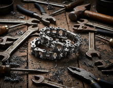 Load image into Gallery viewer, Men's Distressed Bike Chain Bracelet 20mm Stainless Steel<br> SB10