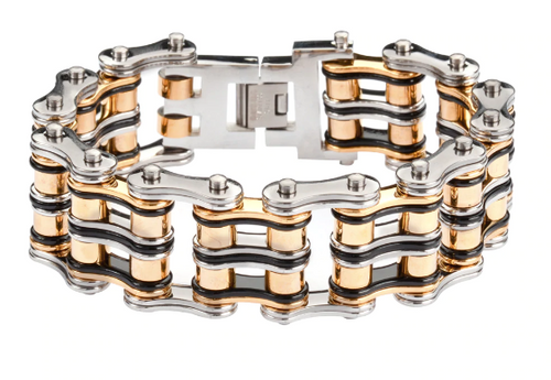 Heavy Metal Jewelry Men's Motorcycle Bike Chain Biker Bracelet Stainless Steel Multi-Color SB118