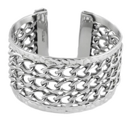 Ladies 3 Row Chain Cuff Biker Bracelet Stainless Steel<br> SB119