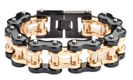 Huge Men's Motorcycle Bike Chain Bracelet Black/Gold Stainless Steel SB241