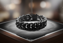 Load image into Gallery viewer, 16mm Black Cuban Link Bracelet Wide Stainless Steel SB12