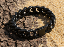 Load image into Gallery viewer, 16mm Black Cuban Link Bracelet Wide Stainless Steel SB12