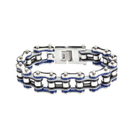 Heavy Metal Jewelry Men's Motorcycle Bike Chain Bracelet Stainless Steel Multi-Color/Double Link