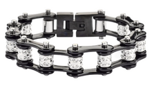 Load image into Gallery viewer, Women&#39;s Motorcycle Bike Chain Stainless Steel Bracelet Black/Black SB132