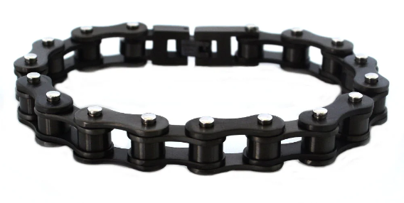 Gunmetal Unisex Motorcycle Chain Bracelet Stainless Steel