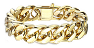 12mm Gold Cuban Bracelet Link 3 lengths Stainless Steel SB236