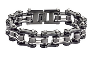 Biker Jewelry Men's Motorcycle Bike Chain Bracelet Stainless Steel Gunmetal & Silver SB152
