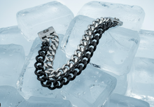 Load image into Gallery viewer, Men's 23mm Dual TT Cuban Link Bracelet Black &amp; Silver Stainless Steel SB15