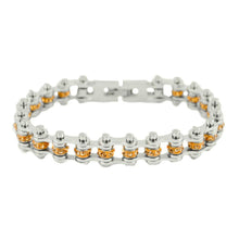 Load image into Gallery viewer, Ladies Motorcycle Mini Bike Chain Bracelet Stainless Steel November Citrine SB164