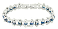 Birthstone Ladies Motorcycle Bike Chain Bracelet Stainless Steel September SB171