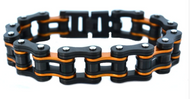 16mm Gunmetal & Beryllium Orange Bike Chain Bracelet Stainless Steel SB187
