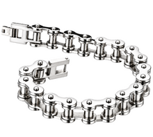 Load image into Gallery viewer, 11mm Silver Bike Chain Bracelet Stainless Steel SB18