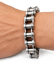 Load image into Gallery viewer, 11mm Silver Bike Chain Bracelet Stainless Steel SB18