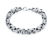 Load image into Gallery viewer, Big 10mm Stainless Steel Byzantine Bracelet