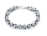 10mm Byzantine Link Bracelet Men's Stainless Steel SB207