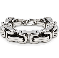 17mm Byzantine Link Bracelet Huge Men's Stainless Steel SB19