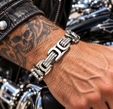 Load image into Gallery viewer, 17mm Byzantine Link Bracelet Huge Men's Stainless Steel SB19