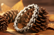 Load image into Gallery viewer, 10mm Silver &amp; Black Bike Chain Bracelet Unisex Stainless Steel SB1