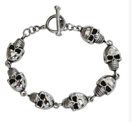 Women's Skull Motorcycle Biker Bracelet Stainless Steel SB208