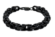 10mm Black Byzantine Link Bracelet Stainless Steel SB210