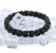 Load image into Gallery viewer, 10mm Black Byzantine Bracelet Stainless-Steel SB210