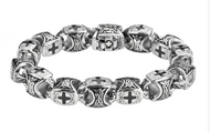 Unisex 11mm Small Greek Cross Bracelet Stainless Steel SB212