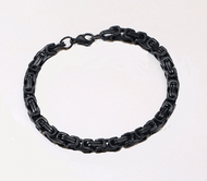 5mm Black Byzantine Link Bracelet Unisex Stainless Steel SB214