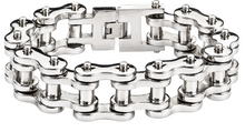 Load image into Gallery viewer, 21mm All Silver Bike Chain Bracelet Men's Biker Stainless Steel SB21