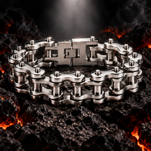 Load image into Gallery viewer, 21mm All Silver Bike Chain Bracelet Men's Biker Stainless Steel SB21