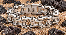Load image into Gallery viewer, 21mm All Silver Bike Chain Bracelet Men's Biker Stainless Steel SB21