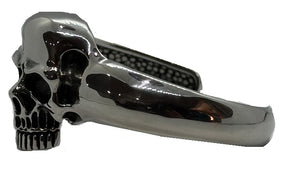 Men's Medium Skull Cuff Biker Bracelet Stainless Steel