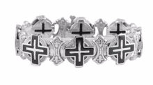 Load image into Gallery viewer, Men's Greek Halo Cross Flat Bracelet Stainless Steel SB237