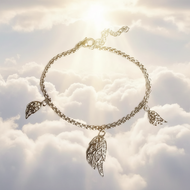 Women's Angel Wing Adjustable Charm Bracelet Stainless Steel SB239