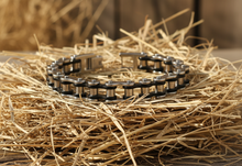 Load image into Gallery viewer, 10mm Stainless Steel Bike Chain Bracelet – Chrome &amp; Black<br>SB240