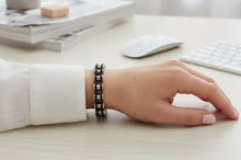 Load image into Gallery viewer, 10mm Stainless Steel Bike Chain Bracelet – Chrome &amp; Black<br>SB240