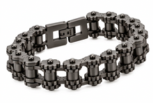 Load image into Gallery viewer, *NEW* 14mm Distressed "Gears" Bike Chain Bracelet Men's Biker Stainless Steel SB244