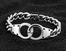 Load image into Gallery viewer, Men's Large Handcuff Bracelet Stainless Steel Biker Jewelry <br>SB24