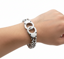 Load image into Gallery viewer, Men's Large Handcuff Bracelet Stainless Steel Biker Jewelry <br>SB24