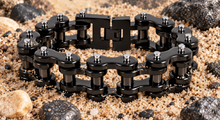Load image into Gallery viewer, 22mm All Black Bike Chain Bracelet Wide Biker Stainless Steel SB32