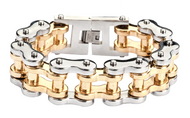 Biker Jewelry Men's Motorcycle Bike Chain Bracelet Silver/Gold Stainless Steel SB34