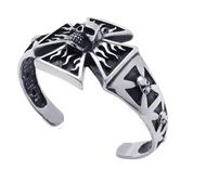 Men's Iron Cross Biker Jewelry Bracelet Stainless Steel