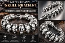 Load image into Gallery viewer, 24mm Cracked Skull Bracelet Men's Biker Stainless Steel SB37