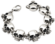 21mm Punisher Skull Bracelet Men's Biker Stainless Steel SB39