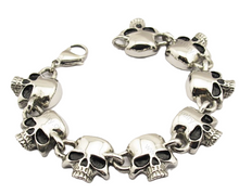 Load image into Gallery viewer, Punisher Skull Stainless Steel Biker Bracelet Unisex