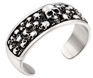 Death Head Skull Cuff Bracelet Men's Biker Stainless Steel SB43